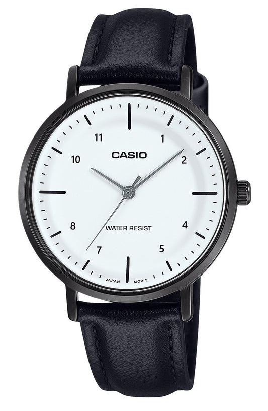 Casio Standard Analog Leather Strap White Dial Quartz LTP-VT03BL-7B Women's Watch
