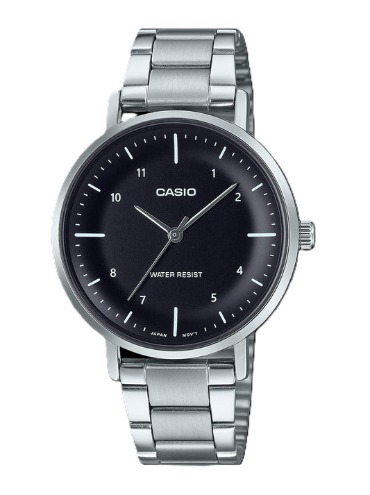 Casio Standard Analog Stainless Steel Black Dial Quartz LTP-VT03D-1B Women's Watch