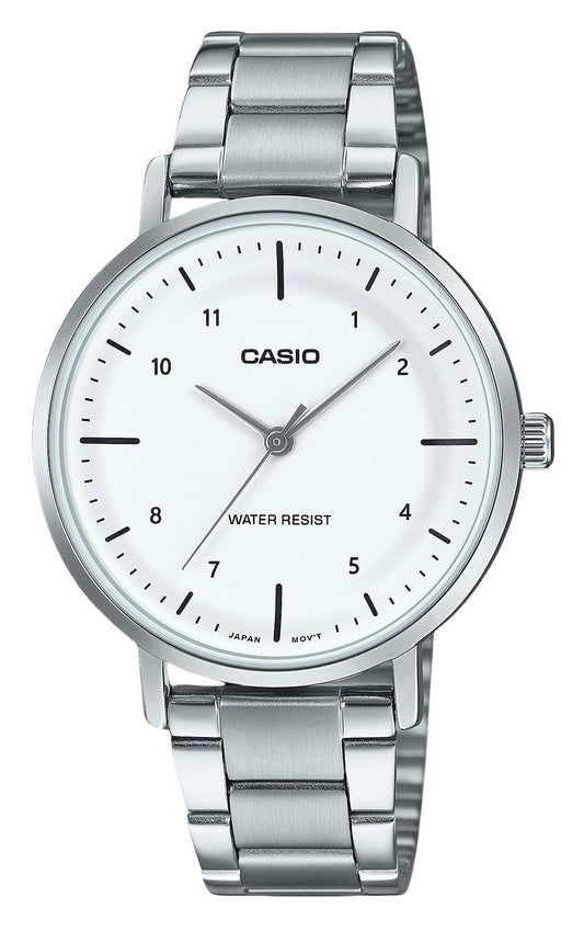 Casio Standard Analog Stainless Steel White Dial Quartz LTP-VT03D-7B Women's Watch