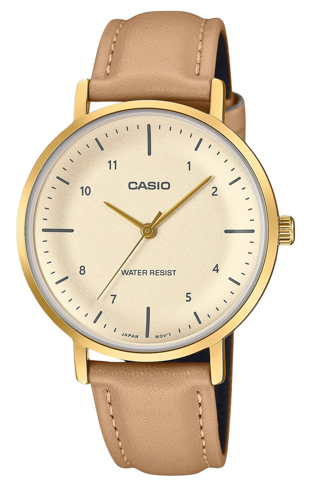 Casio Standard Analog Leather Strap Salmon Dial Quartz LTP-VT03GL-4B Women's Watch