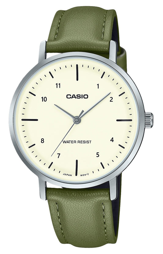 Casio Standard Analog Leather Strap Beige Dial Quartz LTP-VT03L-3B Women's Watch